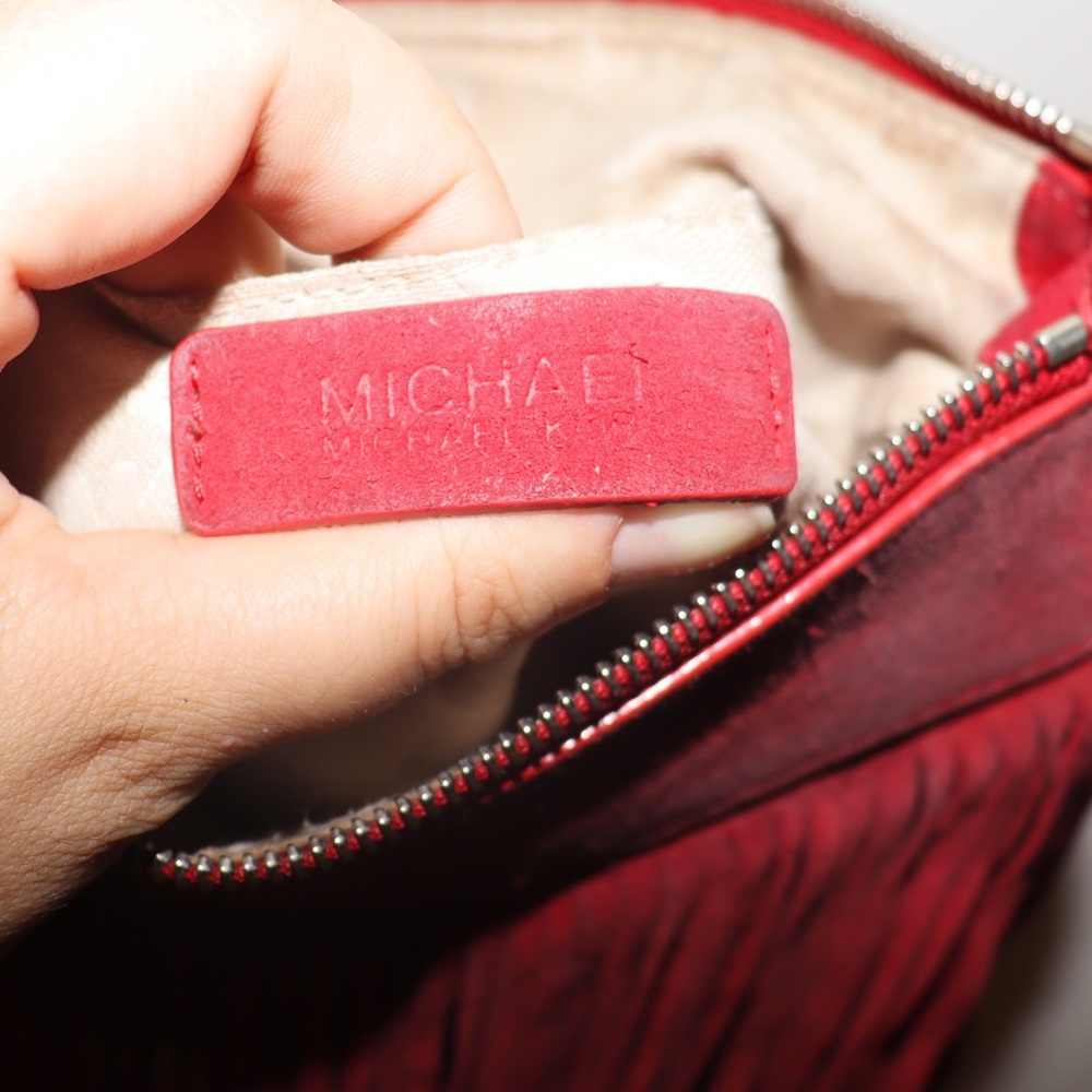 Michael Kors red fringe Crossbody w original dust bag - Picture 10 of 13